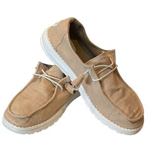 Hey Dude Wendy Shimmering Platinum Slip On Shoes Womens 10 Comfort Travel Summer